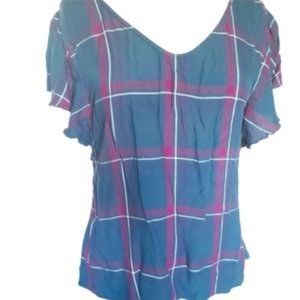 Massini Green Plaid Blouse - Size XL